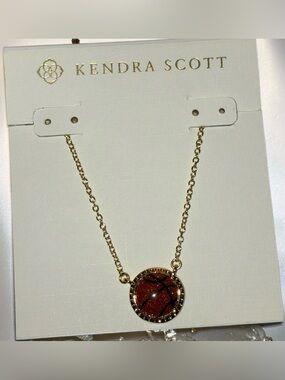KENDRA SCOTT Basketball Yellow 14k Gold 19” Sports Fan Player Necklace NEW NWT